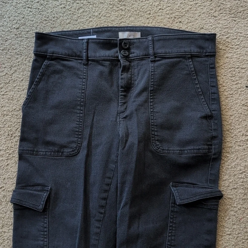 Loft Outlet Straight Crop Black Jeans Size 6 - Picture 5 of 8